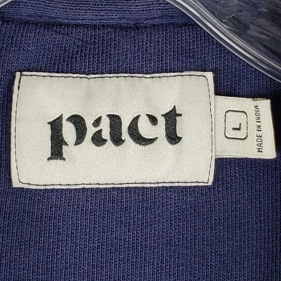 Pact Shirt Button Up Snap Long Sleeve Men’s Large L Navy Blue Organic Cotton LS - Picture 6 of 10
